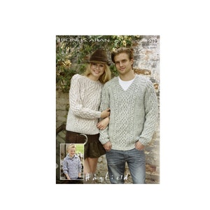 Knitting Pattern: Aran Sweaters. Mens, Ladies and Kids Aran Jumpers in Hayfield Bonus Aran. Aran Sweaters for all the Family