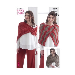Strickmuster: Accessoires in Super Chunky Yarn. Decke, Wraps und Schal für Damen. Stricken Sie eine Decke, Wrap oder Schal in Super Chunky Yarn