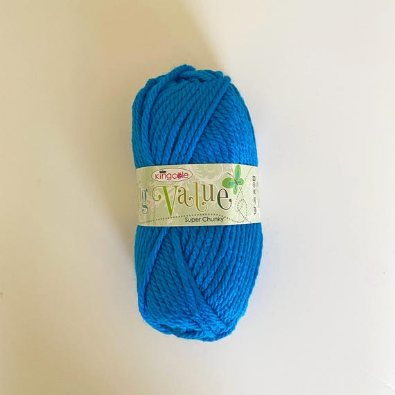 NEW Super Chunky Yarn Thick or Super Bulky Yarn in Blue. King Cole Big Value Super Chunky 100g Ball in Azure Etsy Canada
