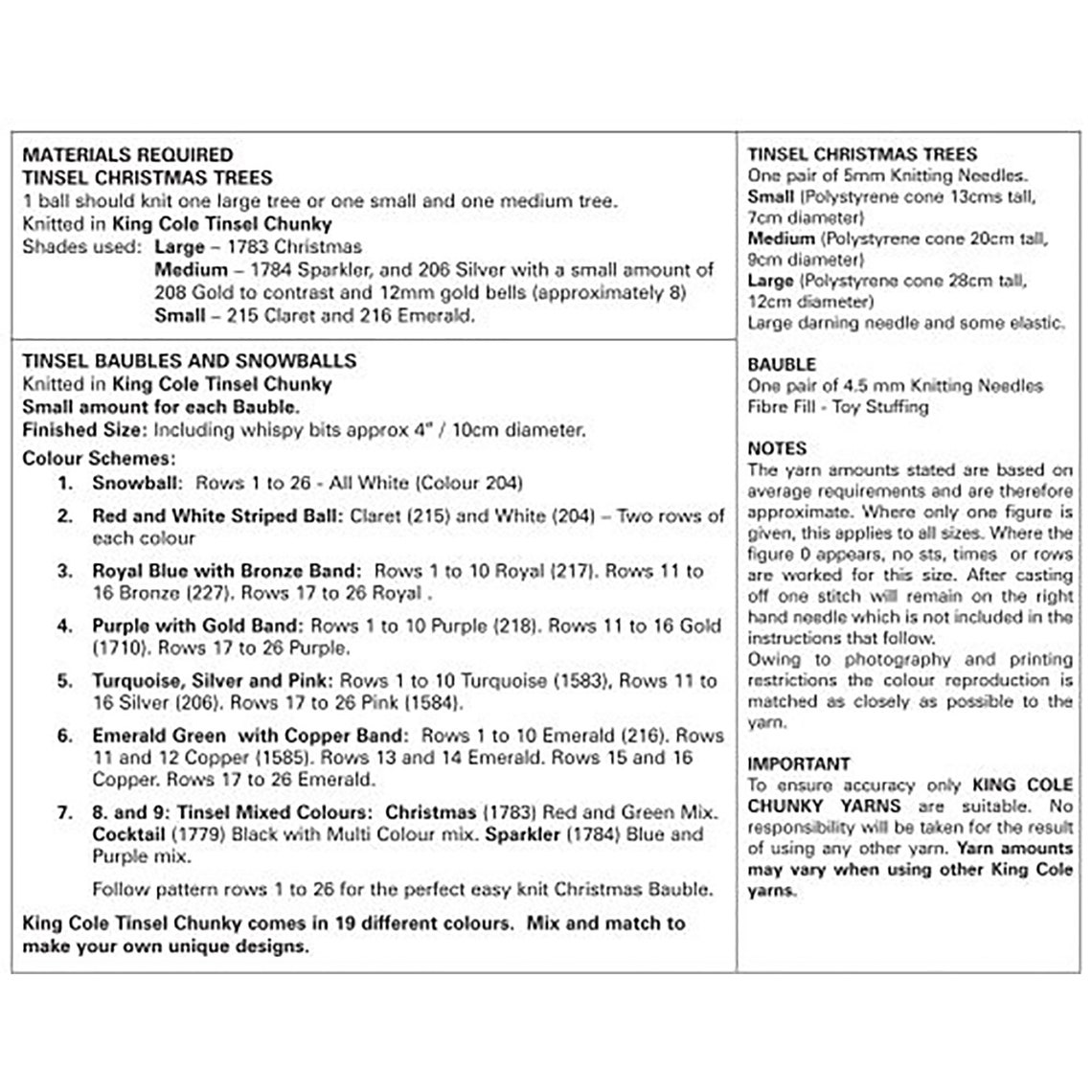Knitting Pattern Tinsel Christmas Trees and Baubles. Hand Etsy UK