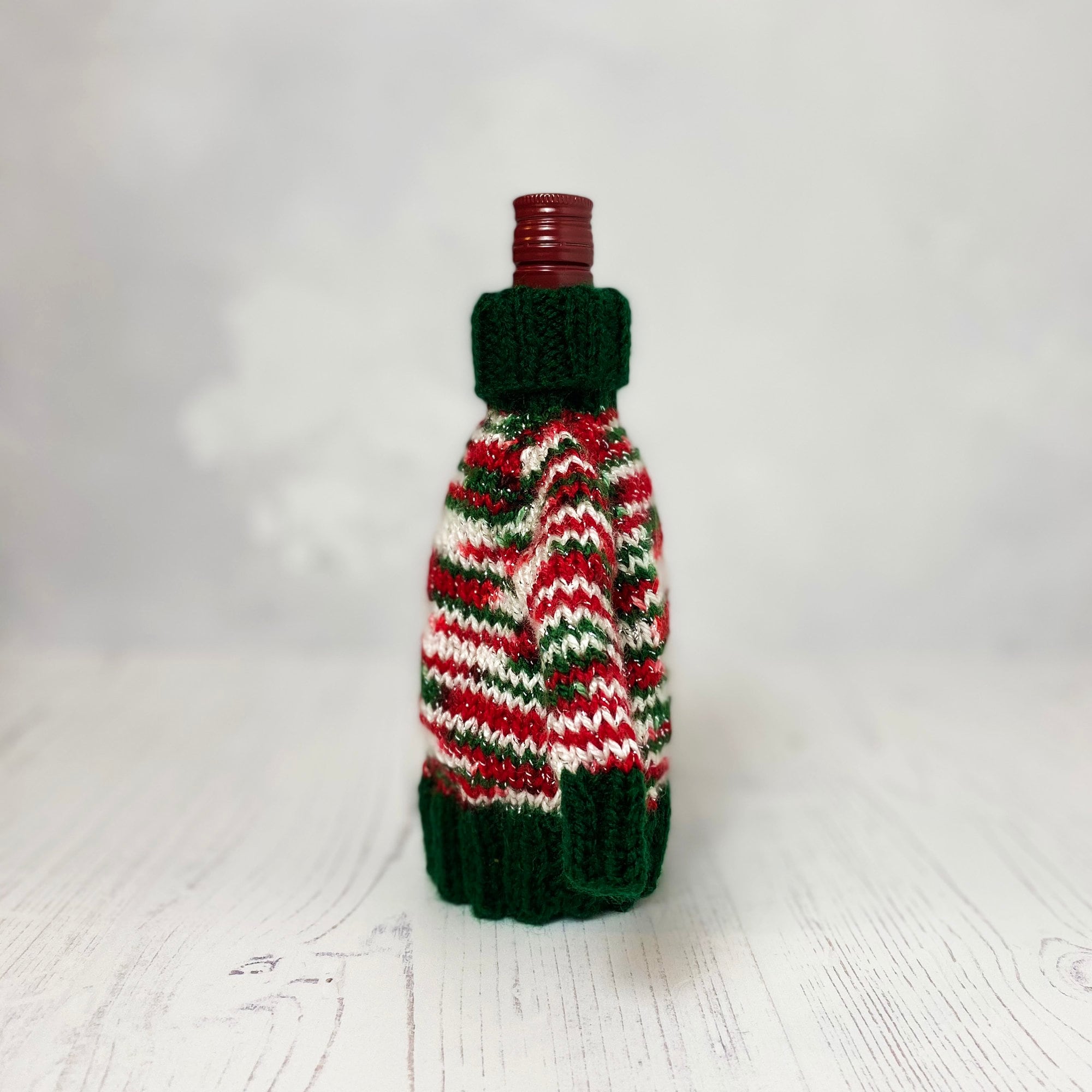 Copri Bottiglia Di Vino Natalizi Lavorati A Maglia, Set Da 3 Con Motivi Babbo Natale, Pupazzi Di Neve E Renne - Decorazione Per Feste