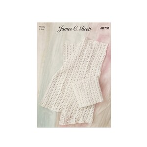 Chunky Yarn Baby Blanket Knitting Pattern: James C Brett (Printed)