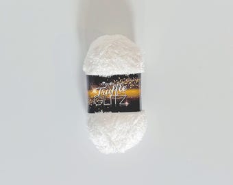 King Cole Truffle Glitz Yarn: Snow White Fur Effect, 100g Ball