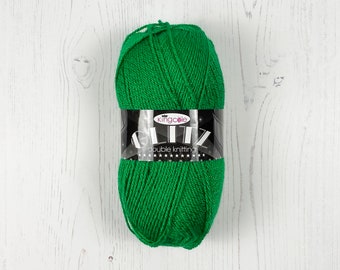 Fil : laine de Noël Green Glitz DK. Pelote de laine King Cole Sparkle de 100 g en vert Noël