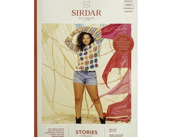 Granny Square Crochet Sweater Pattern: Sirdar Festival Collection (Printed)