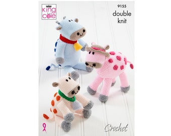 Cow Amigurumi Crochet Pattern: DK Yarn Plush Toys (Printed)