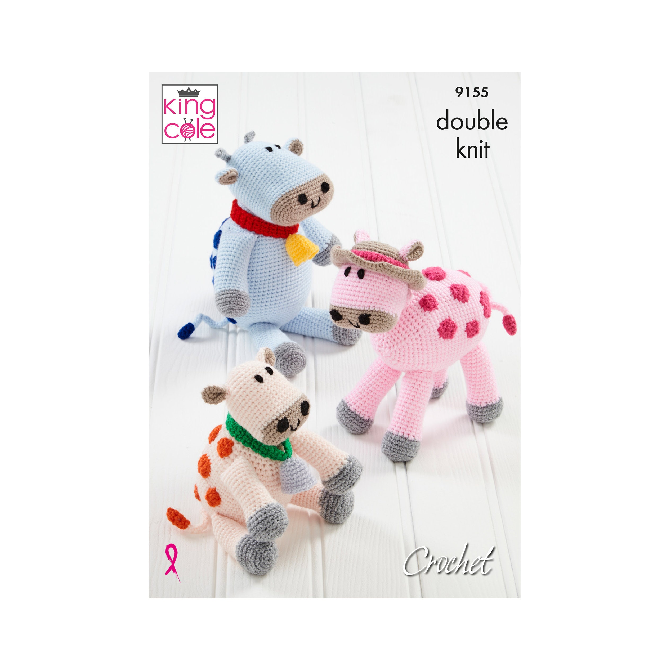 King Cole Novelty Amigumuri Cows Crochet Pattern 9155 - Double Knit King Cole Novelty Amigumuri Cows Crochet Pattern 9155 - Double Knit