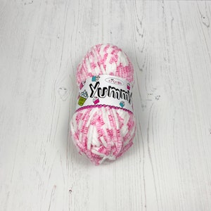 King Cole Yummy Chunky Yarn: Framboesa Ondulada, Super Macio