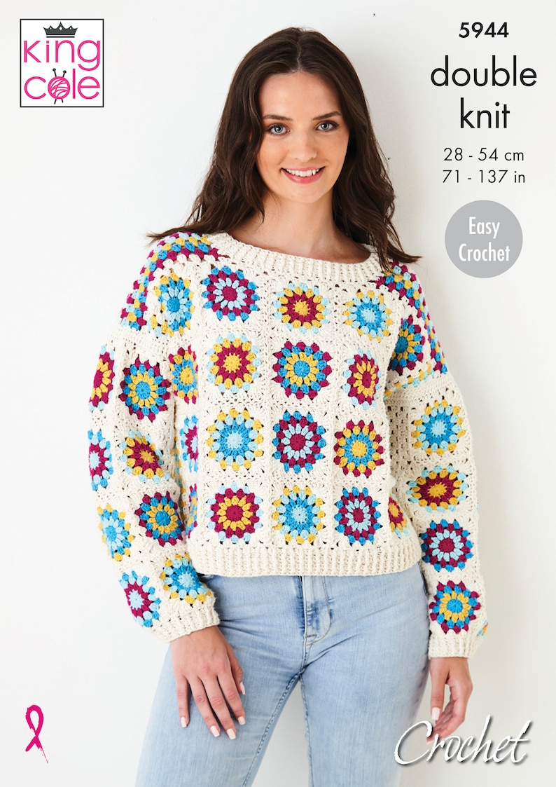 Patron au crochet Pull en carrés de grandmère. Modèle de Etsy France