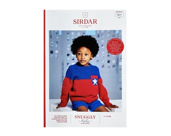 Knitting Pattern: Sirdar Captain Five Star Sweater in DK Yarn for Kids Ages 3-7. Super Hero Jumper to Knit. Sirdar Superhero Collection