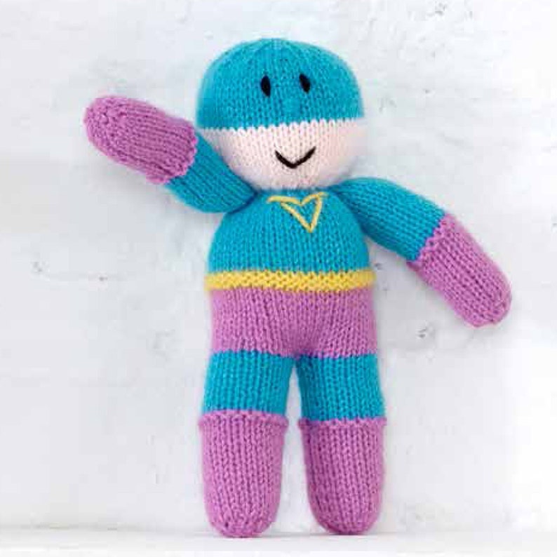 Three Superhero Toys to Knit in DK Yarn Fun Superheroes Toy Knitting Pattern Knitting Pattern Superheroes in DK Yarn