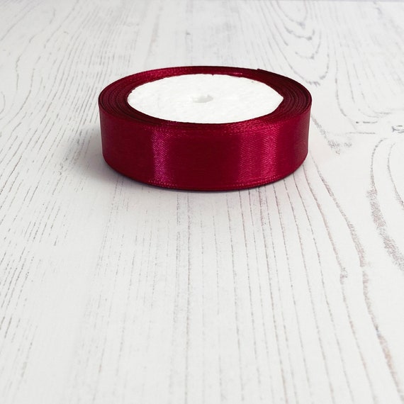 Dark red satin ribbon discount