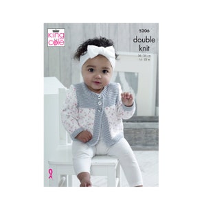 Knitting Pattern: Baby Girl Cardigans in Cotton DK Yarn. Knit Baby Clothes for Newborn to 2 Years. Summer Baby Cardigans