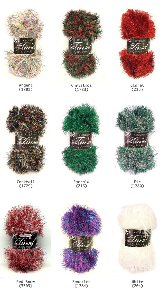 Christmas shade 1783 in king Cole tinsel chunky 50g balls