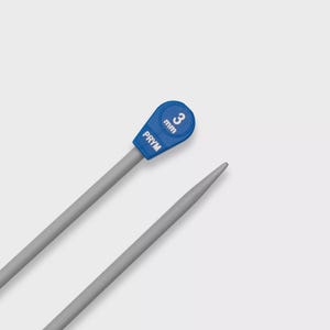Knitting Needles: 3mm Aluminium Knitting Needles, 30cm long. Pair of Single Pointed Metal Knitting Pins UK Size 11, US 2.5