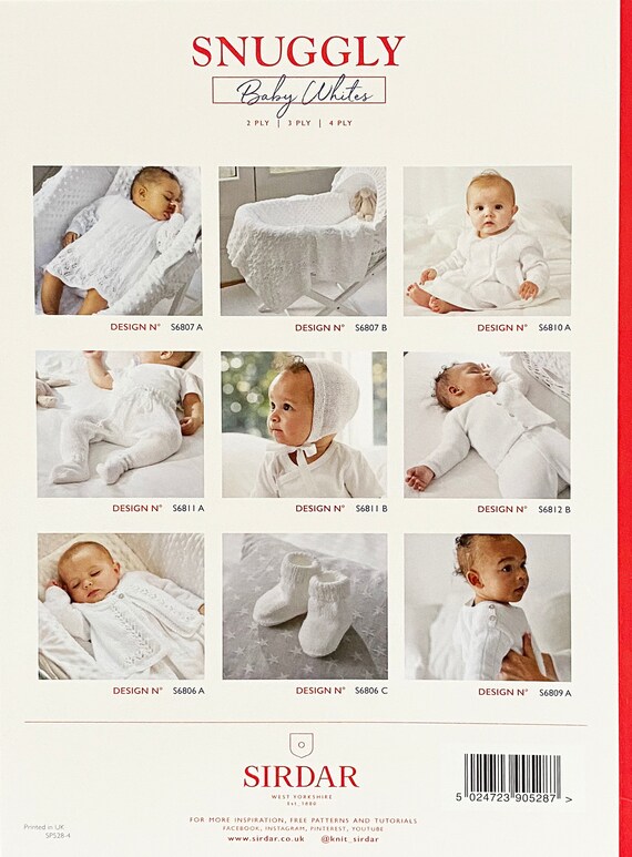 Baby Whites Knitting Pattern Book. Baby Clothes Knitting Patterns