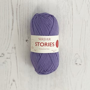 DK Yarn: Sirdar Stories in Dreamers, Light Purple, 50g. Cotton Rich Blend, Light Worsted Yarn