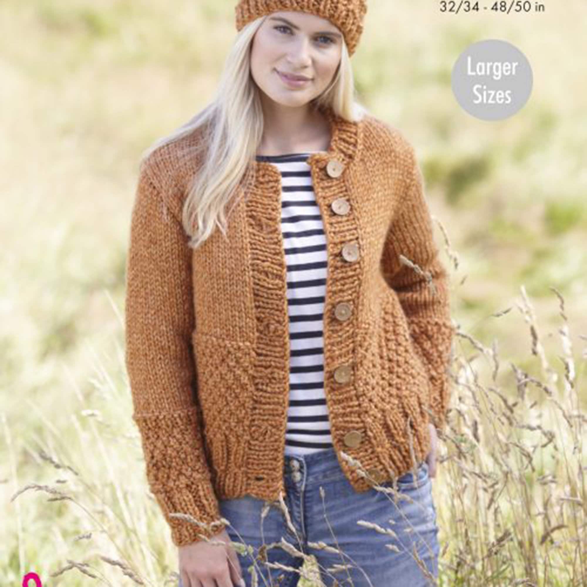 Knitting Pattern: Super Chunky Cardigan Hat and Scarf. Ladies | Etsy