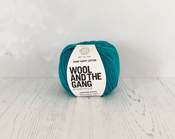 Wool and the Gang Shiny Happy Cotton Yarn: Turquoise Waters, 100g Ball