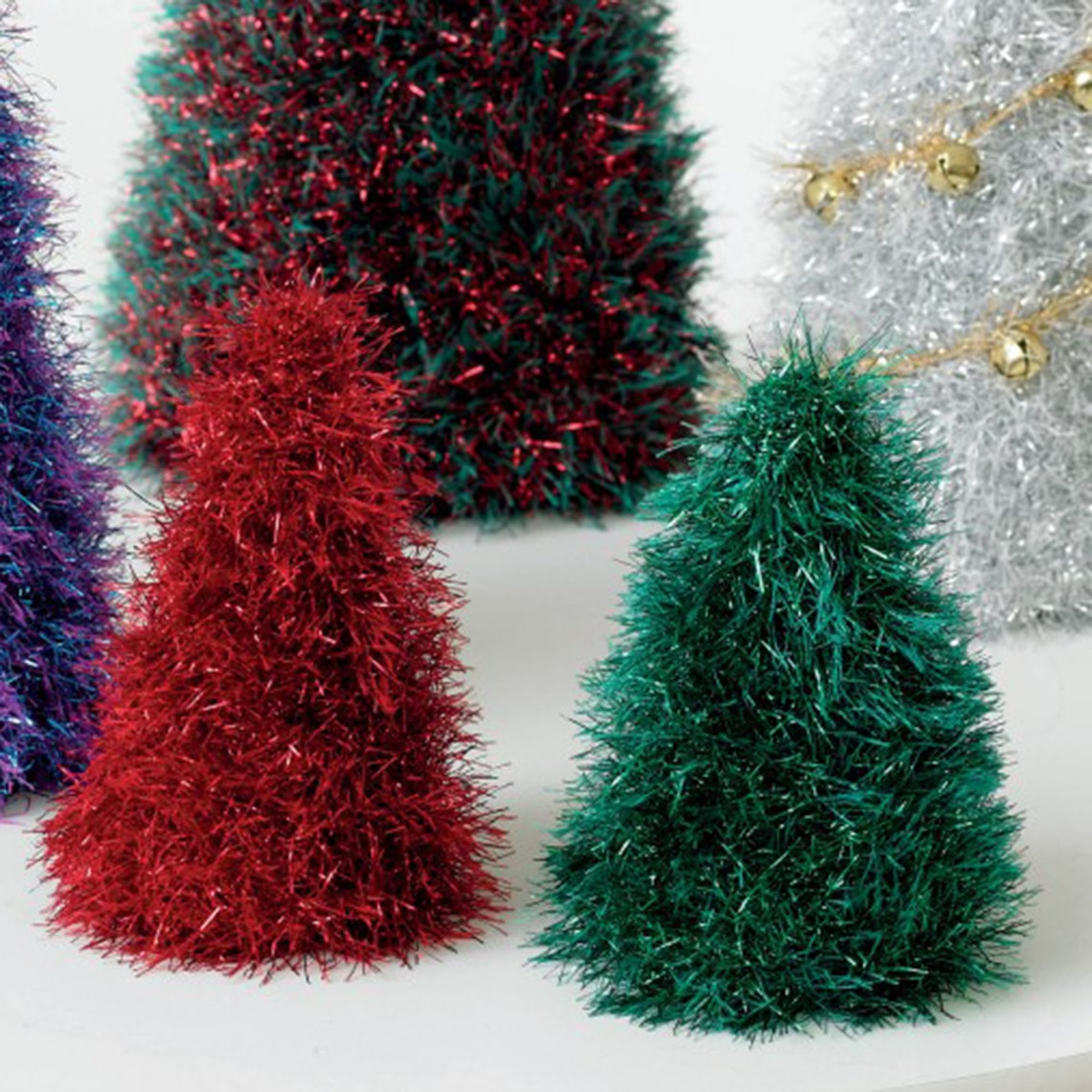 Knitting Pattern Tinsel Christmas Trees and Baubles. Hand Etsy UK
