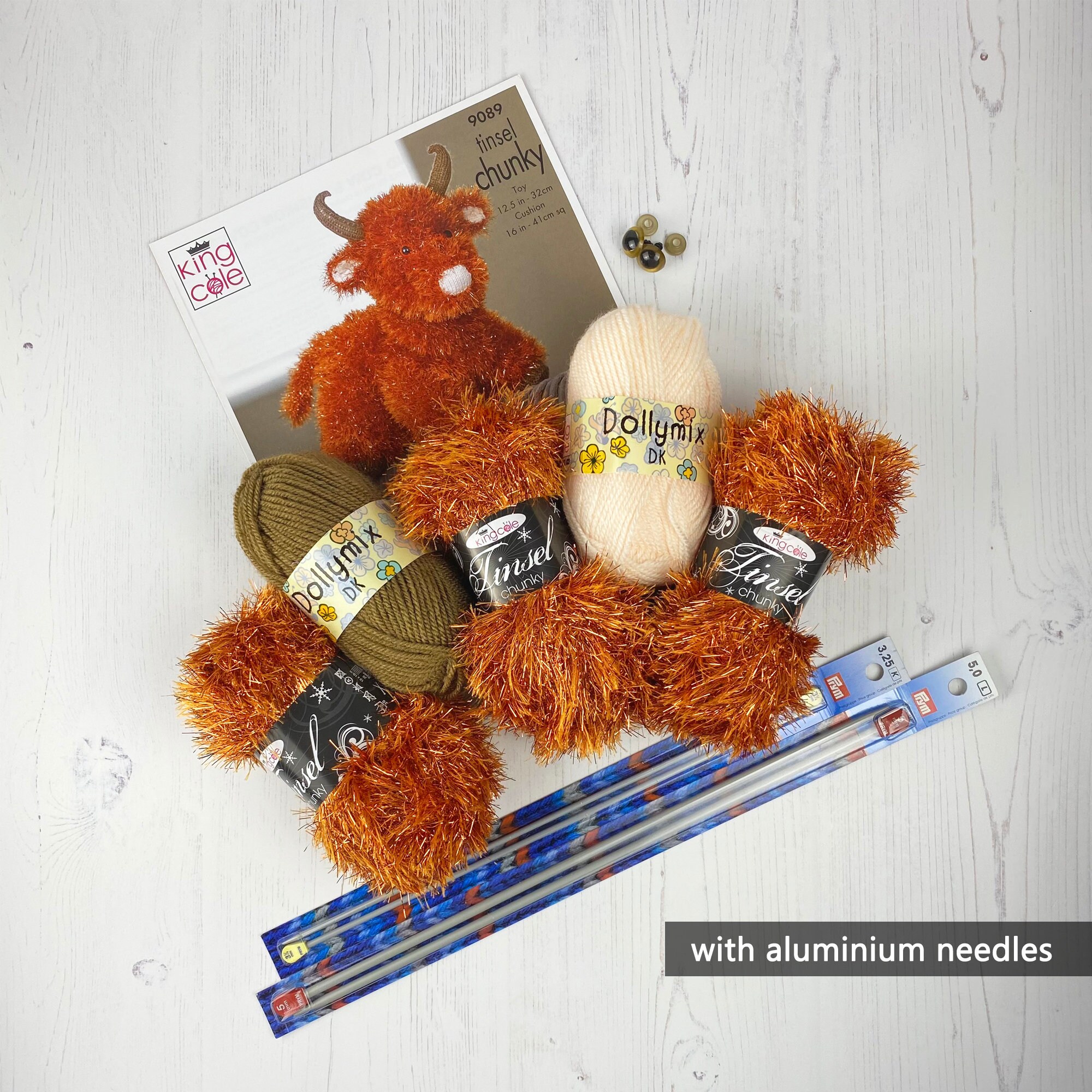Knitting Kit Highland Cow Toy. Yarn and Pattern to Knit a Etsy UK