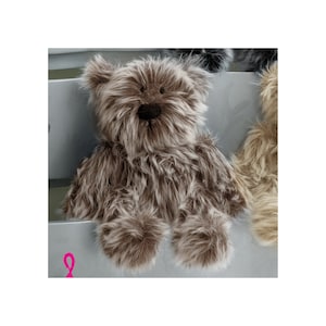 Knitting Kit: Mummy Bear in Luxury Fur (Faux) Yarn. Teddy Bear in Brown Faux Fur Yarn. Toy Bear Knitting Kit