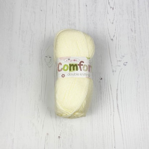 DK Yarn: Baby Comfort DK Yarn in Cream. King Cole Baby Comfort DK Yarn, 100g Ball in Cream. Baby Yarn for Baby Clothes and Blankets