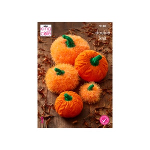 Knitting Pattern: Pumpkins in Tinsel and DK Yarn. Halloween Pumpkin Stack to Knit. Knitted Pumpkins
