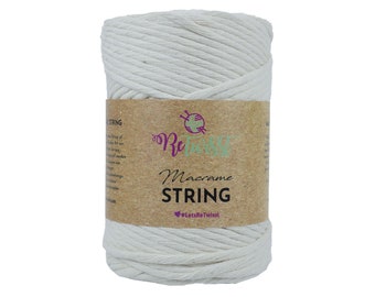 Ideal for Beginners 3mm Macrame String Natural 100% Recycled Fibres Retwisst Eco Macrame String