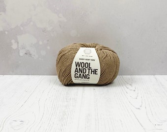 Buddy Hemp Yarn, Wool and the Gang, Timberwolf. Light and Airy Plant-Powered Eco Yarn. Hemp & Organic Yarn for Knitting, Crochet and Macrame