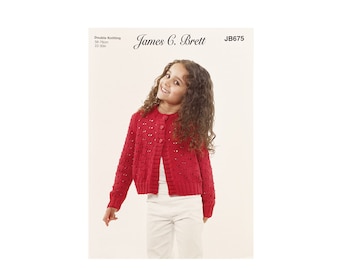 Mädchen Baumwoll Cardigan Strickmuster: James C Brett (gedruckt)