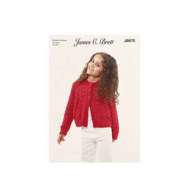 Knitting Pattern: Cardigan for Girls 3-13 Years in DK Cotton Yarn. Summer Cardigan for Girls in Cool Cotton Yarn