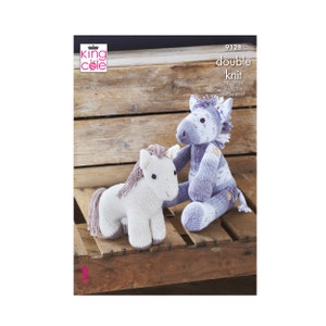 Knitting Pattern: Ponies in Cottonsoft DK Yarn. Knit Pony Toys. Horse Toy Knitting Pattern. Fun Animal Toy Knitting Pattern