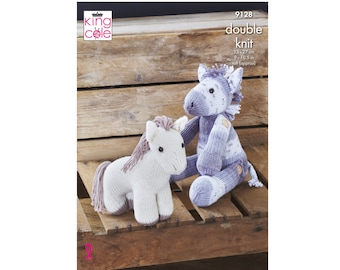 Knitting Pattern: Ponies in Cottonsoft DK Yarn. Knit Pony Toys. Horse Toy Knitting Pattern. Fun Animal Toy Knitting Pattern