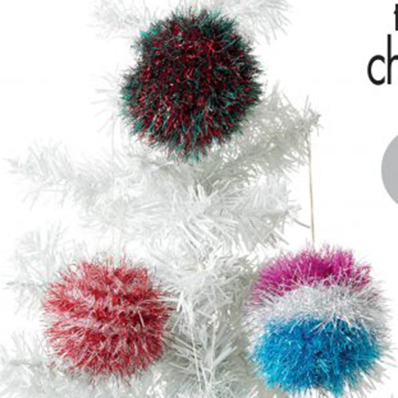 Knitting Pattern Tinsel Christmas Trees and Baubles. Hand Etsy UK