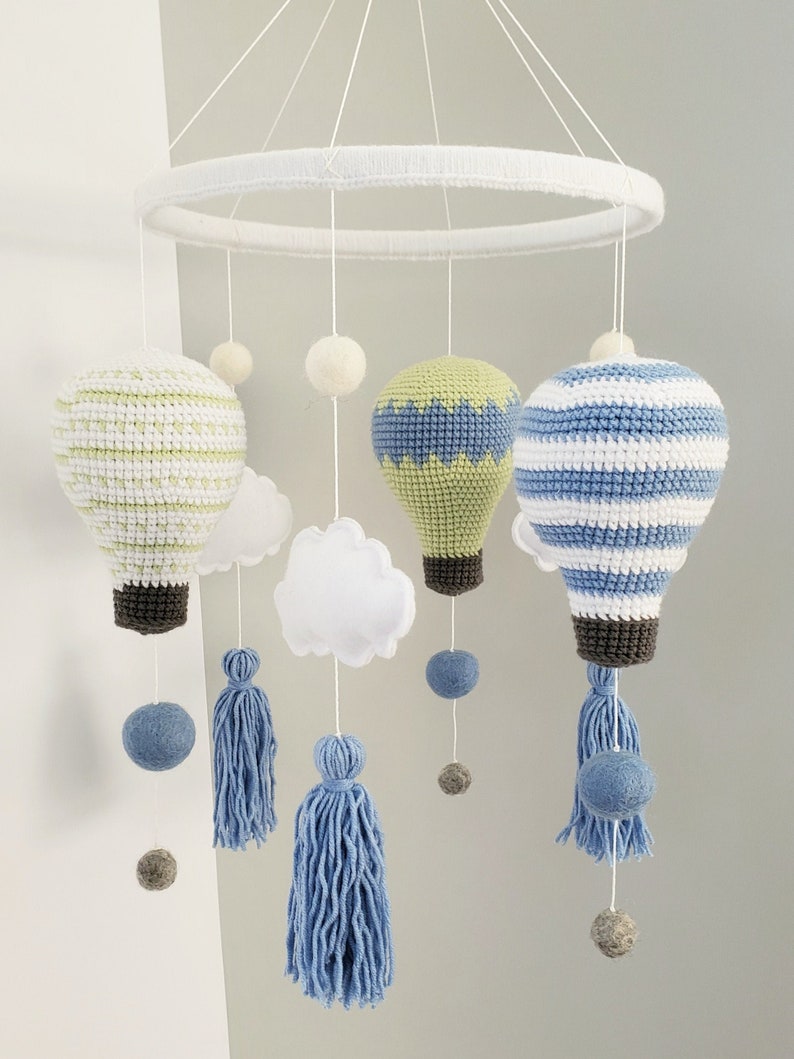 Baby mobile Boy Hot air balloon Nursery Decor Crib Mobile