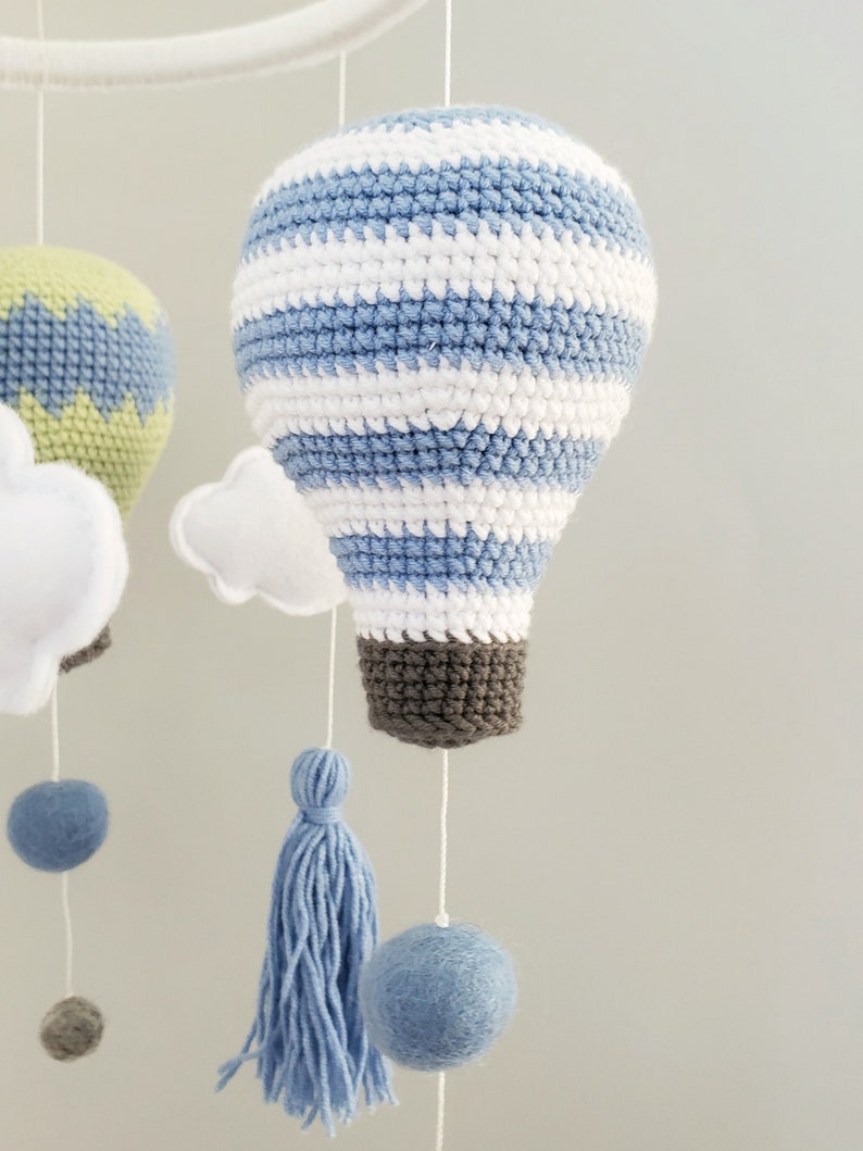 Baby mobile Boy Hot air balloon Nursery Decor Crib Mobile