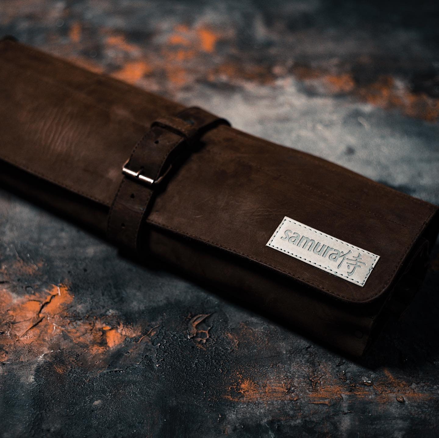 Etui à Couteaux Professionnel en Cuir Naturel - Samura