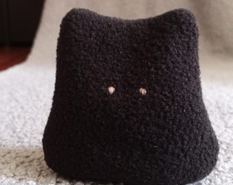 Mascota antiestrés, Gato de bolsillo, Peluche relajante, Alivio del estrés y la ansiedad, Sensorial, Peluche calmante, Gato positivo, Regalo para niños, adultos y personas mayores - Gato negro