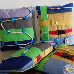 Buckle Pillow, Fidget Cushion, Motor Skills, Busy Hands, Sensory Activity, Dementia, Alzheimer&#39;s, Montessory, Quiet Toy, Travel Cussion