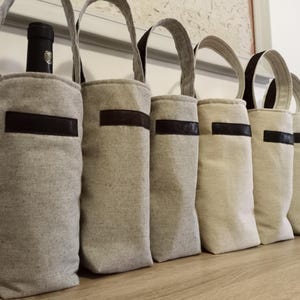 Weintasche, Weinflaschenträger, Flaschenhalter, Weinträger aus Stoff, Weintasche, Geschenk für jedermann, Geschenktasche für Gastgeberin, wiederverwendbar, mit Henkel