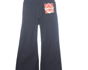 28x36 (27x35 después de encoger) - Pantalones acampanados vintage Seafarer Navy, nuevos de stock.