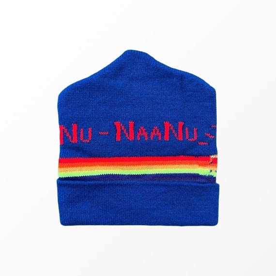 80s Vintage Deadstock "Naa-Nu Naa-Nu" Intarsia Knit Beanie