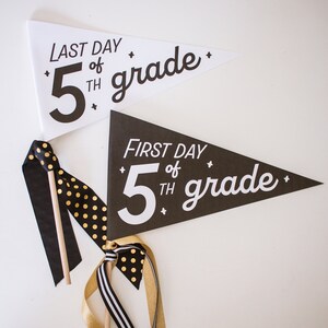 5th Grade—First and Last Day of School Printable Flag (DIGITAL DOWNLOAD), Photo Prop for Kids and Teachers