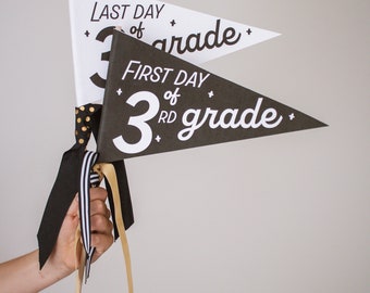 3rd Grade—First and Last Day of School Printable Flag (DIGITAL DOWNLOAD), Photo Prop for Kids and Teachers