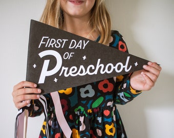 Preschool/Pre-K—First and Last Day of School Printable Flag (DIGITAL DOWNLOAD), Photo Prop for Kids and Teachers
