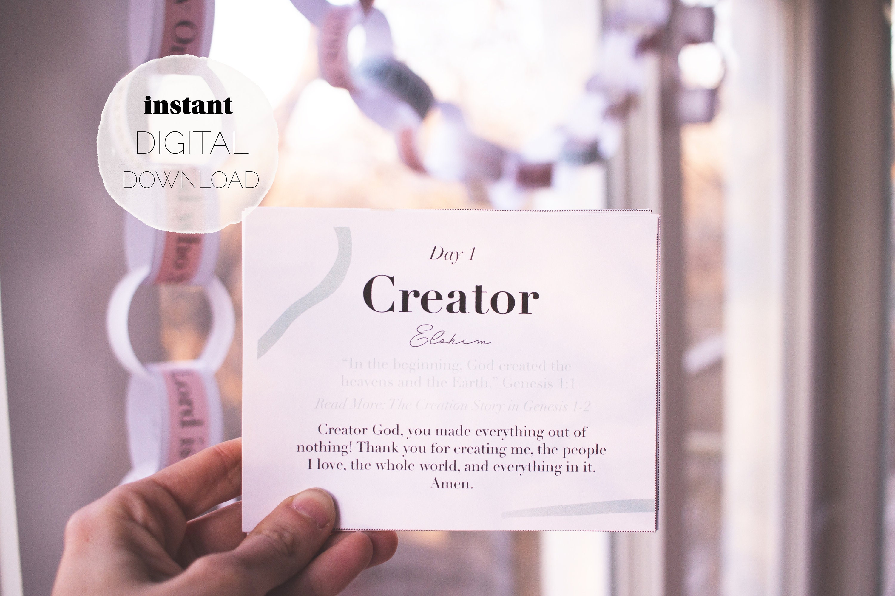 ♡　 Buy Lent Paper Chain & Devotional Card Set (DIGITAL DOWNLOAD