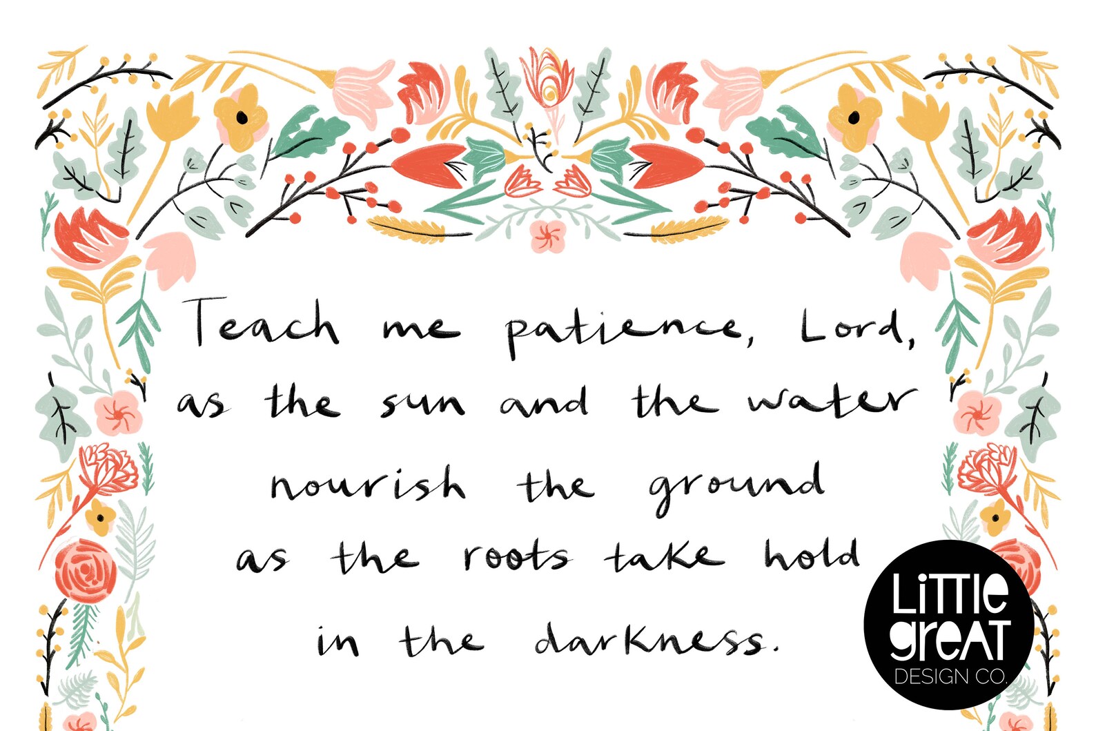 Hand-lettered Garden Prayer Print Digital Download Bright - Etsy
