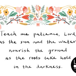 Hand-lettered Garden Prayer Print | Digital Download | Bright Florals ...