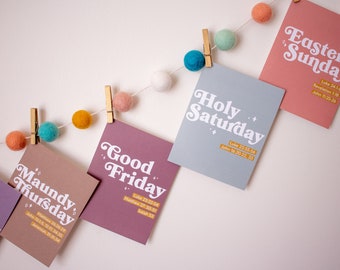 Tarjetas devocionales de Semana Santa (descarga digital), estudio bíblico de Cuaresma imprimible, recurso de discipulado de Pascua para familias y nuevos creyentes.